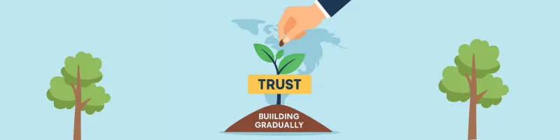 Building trust gradually in pen pal relationships