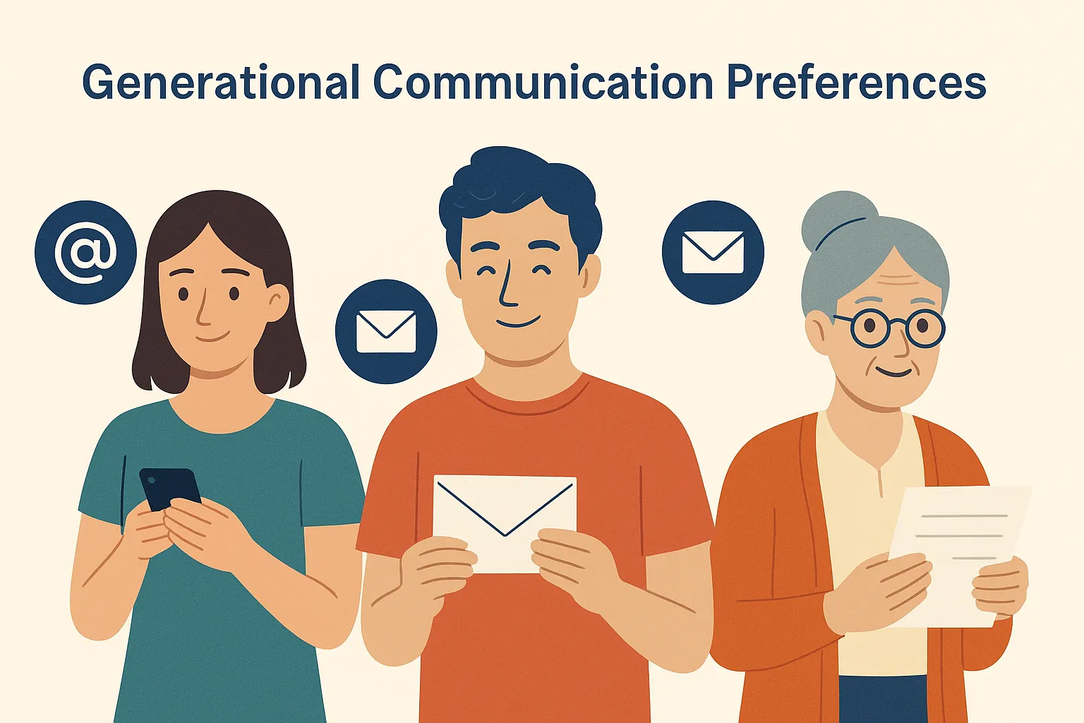 Different generations using various communication methods