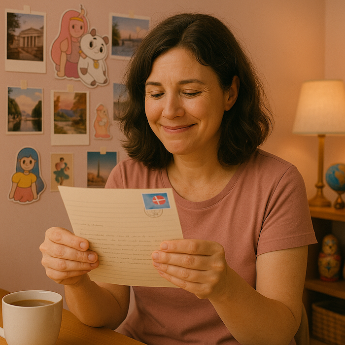 Members celebrating long-term pen pal friendships