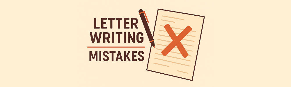 Common pen pal letter mistakes crossed out with red X marks