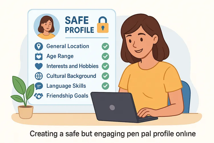 Creating a safe but engaging pen pal profile online