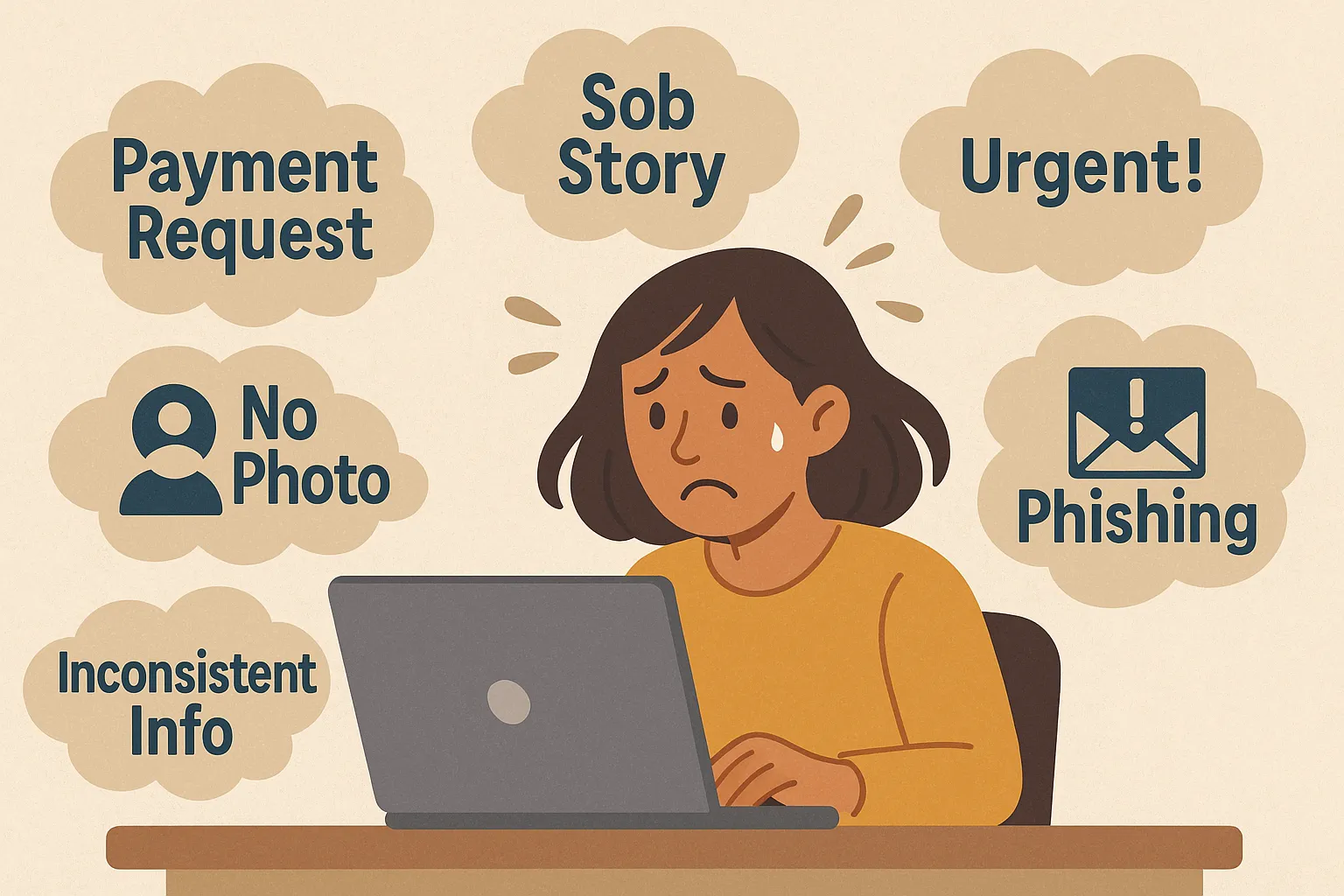 Warning signs and red flags of pen pal scams and fraudulent behavior