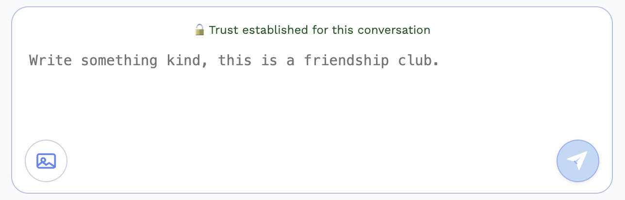 The photo icon next to the message box in a conversation